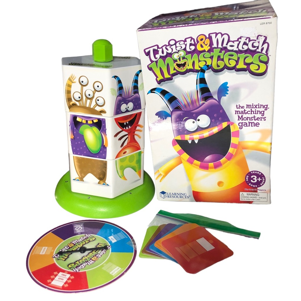 Learning Resources Twist & Match Monsters Mix Toddler Game Multiplayer Box Tear